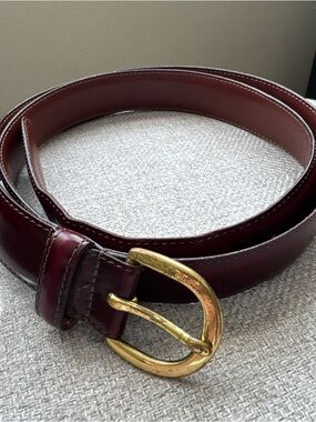 Vintage COACH 3931 Dark Burgundy Genuine Leather Brass Buckle Belt Size 40 USA